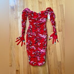 Serena Williams Red Floral Lyric Dress